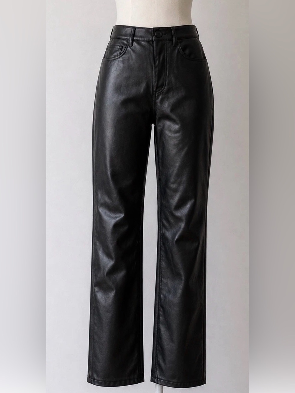 LOFT NWT Vegan Leather Pants Womens 25 Black High Rise Straight Leg
